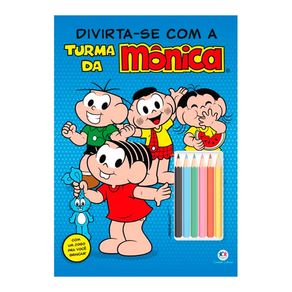 Livro Divirta-se com a Turma da Mônica + Lápis de Cor 1 Unidade
