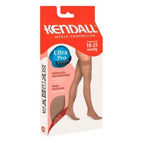 Meia de Compressão Kendall 7/8 Média Compressão 18-21mmhg Com Ponteira Tamanho M Cor Mel 1 Par