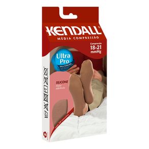 Meia de Compressão Kendall Masculina 7/8 Média Compressão 18-21mmhg Com Ponteira Tamanho G Cor Bege 1 Par