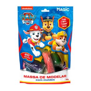 Massa de Modelar Magic Patrulha Canina 12 Cores Com Moldes Azul 300g