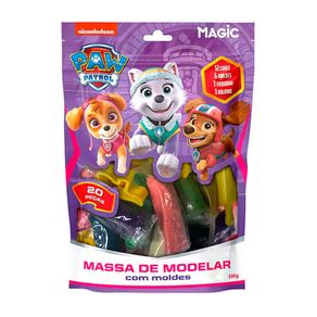 Massa de Modelar Magic Patrulha Canina 12 Cores Com Moldes Roxo 300g