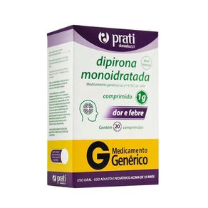 Dipirona Monoidratada 1g Prati Donaduzzi 20 Comprimidos