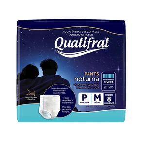 Roupa Íntima Descartável Qualifral Pants Noturna P/M 8 Unidades