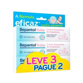 Kit Creme Preventivo de Assaduras Para Bebês Bepantol Baby 3 Unidades 30g