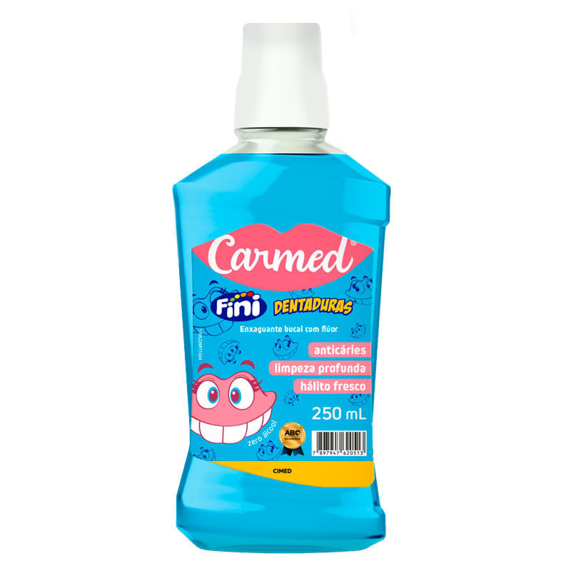 Enxaguante Bucal Carmed Fini Dentaduras Zero Álcool 250ml