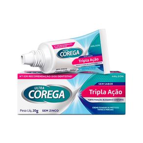 Creme Fixador de Dentaduras Tripla Ação Ultra Corega 20g