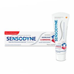 Creme Dental Sensodyne Whitening Sensibilidade & Gengivas 100g