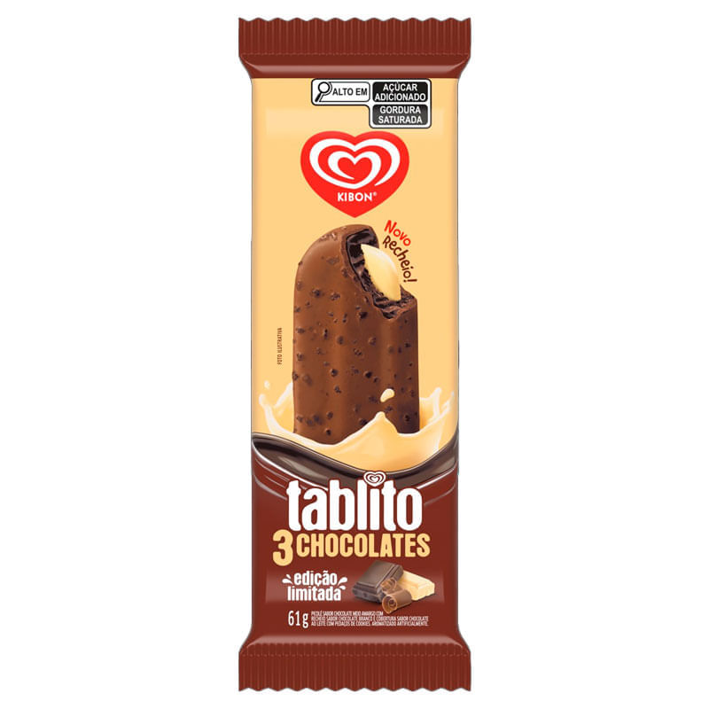 Sorvete Kibon Tablito 3 Chocolates 61g