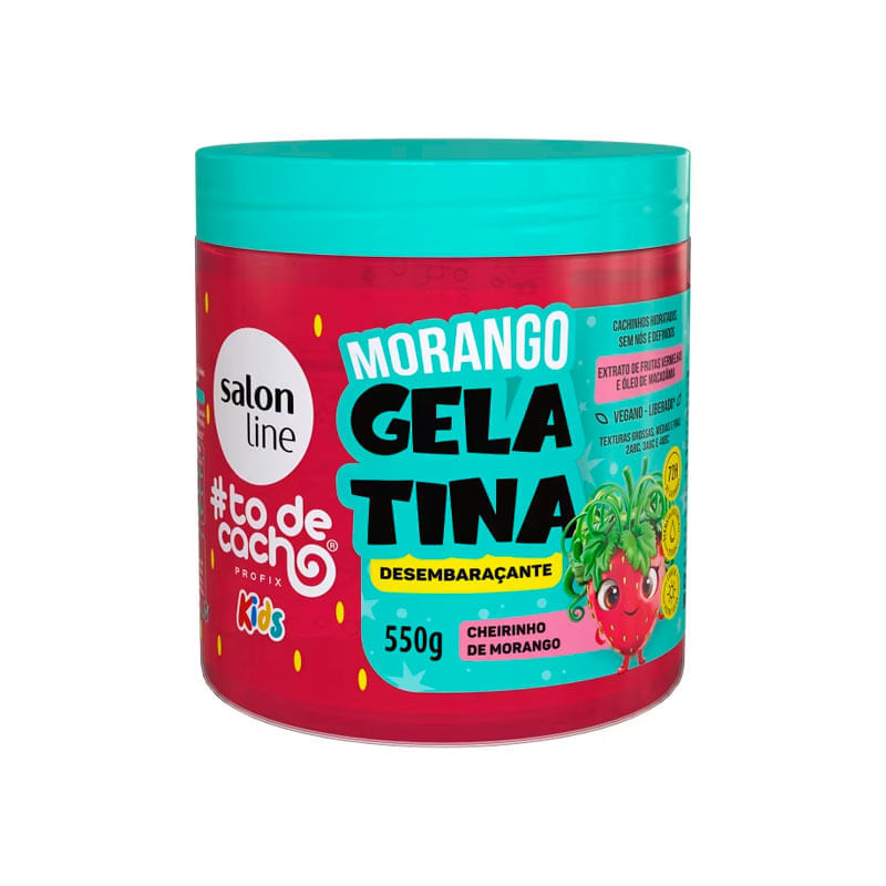 Gelatina Desembaraçante Salon Line Kids #TodeCacho Cheirinho de Morango 550g