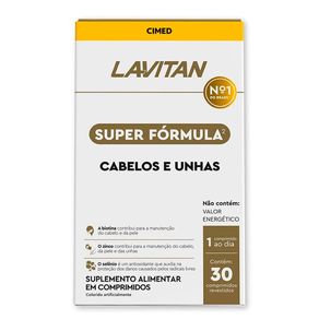 Suplemento Alimentar Lavitan Super Fórmula Cabelos e Unhas 30 Comprimidos Revestidos