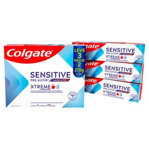 Kit Creme Dental Colgate Sensitive Pro Alívio Imediato Xtreme 3 Unidades 90g Cada