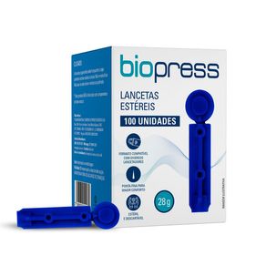 Lancetas Estéreis Biopress 100 Unidades