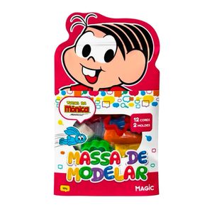 Massa de Modelar Magic Kids Turma da Mônica Vermelha 12 Cores + 2 Moldes 120g