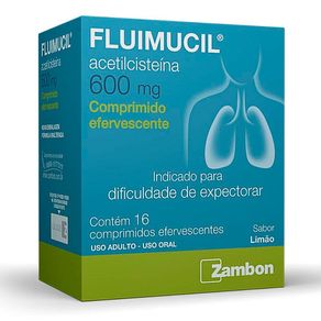 Fluimucil 600mg Sabor Limão 16 Comprimidos Efervescentes