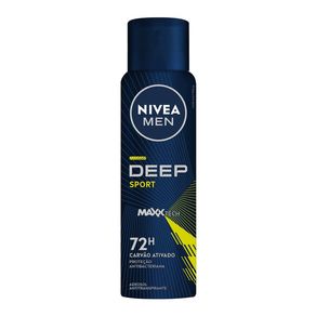 Desodorante Antitranspirante Aerosol Nivea Men Deep Sport MaxxTech Carvão Ativado 150ml