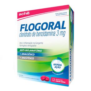 Pastilha para Garganta Flogoral Sabor Cereja 12 Unidades