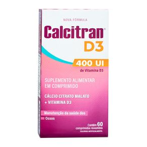 Suplemento Alimentar Calcitran D3 400 UI 60 Comprimidos Revestidos