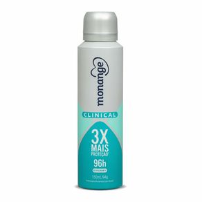 Desodorante Antitranspirante Aerossol Feminino Monange Clinical Revigorante 150ml