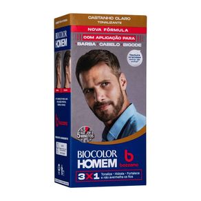 Tonalizante Biocolor Homem Masculino Bozzano Castanho Claro 3x1