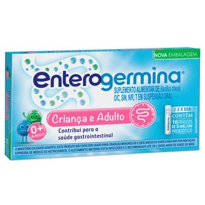 Suplemento Alimentar Probiótico Enterogermina Criança e Adulto 10 Frascos 5ml Cada