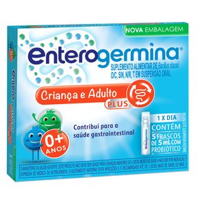 Suplemento Alimentar Probiótico Enterogermina Plus Criança e Adulto 5 Frascos 5ml Cada