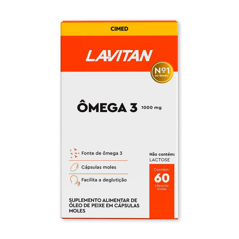 Suplemento Alimentar Lavitan Ômega 3 1000mg 60 Cápsulas Moles