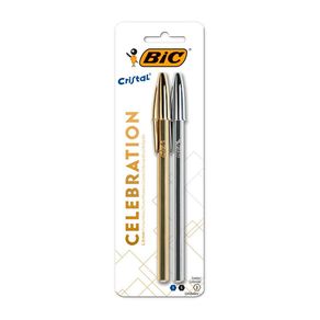 Kit Canetas Esferográficas Bic Cristal Celebration 2 Unidades