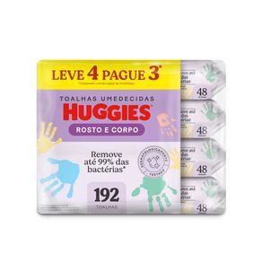 Lenços Umedecidos Huggies Rosto e Corpo 192 Unidades