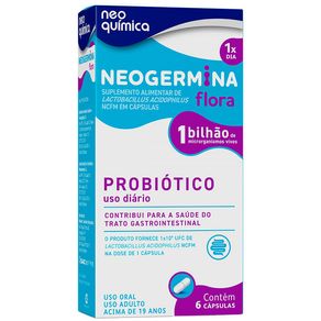 Suplemento Alimentar Probiótico Neogermina Flora 6 Cápsulas Duras