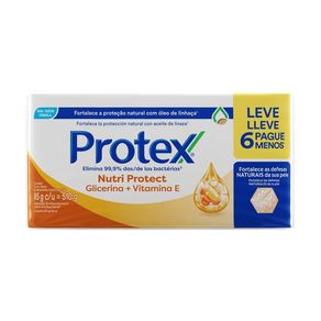 Sabonete em Barra Protex Nutri Protect Glicerina + Vitamina E 85g Leve 6 Pague Menos