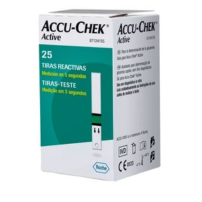 Tiras para Controle de Glicemia Accu-Chek Active 25 Unidades