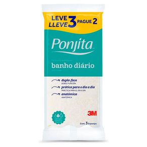 Esponja de Banho 3M Ponjita 3 Unidades