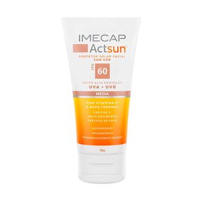 Protetor Solar Facial Imecap Actsun FPS60 Cor Média 50g