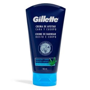 Creme de Barbear Gillette Rosto e Corpo com Aloe Vera Semi-Transparente 150ml
