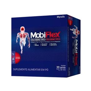 Suplemento Alimentar em Pó MobiFlex Colágeno Sem Sabor 30 Sachês 12g Cada