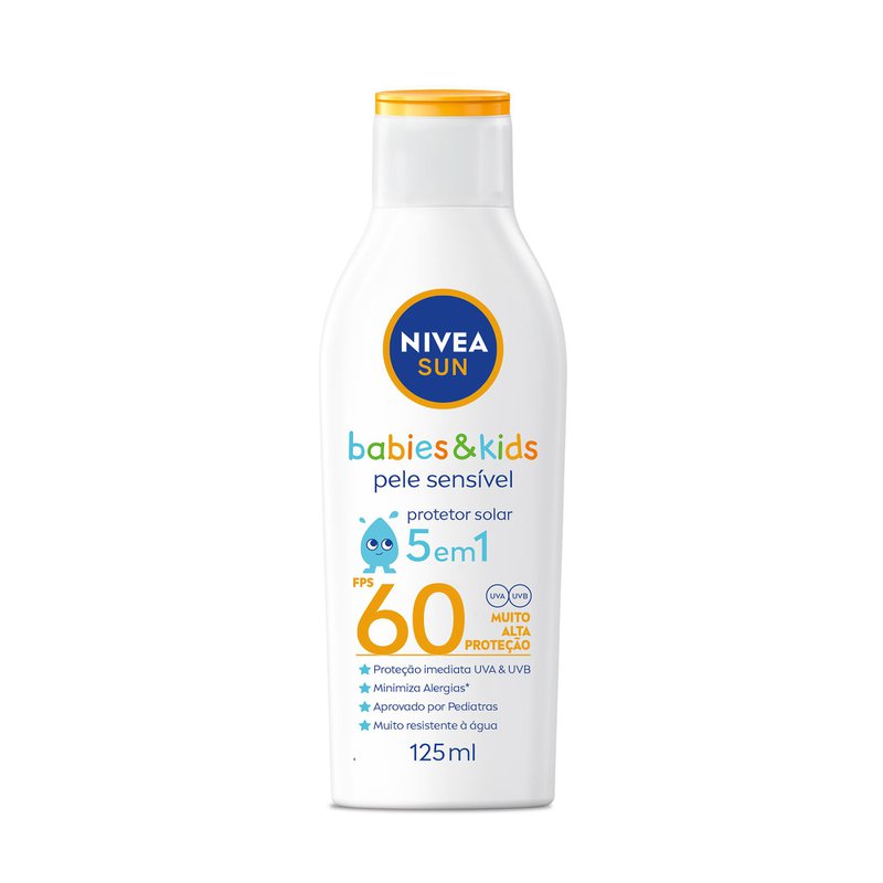 Protetor Solar Nivea Sun Kids & Babies Pele Sensível FPS60 125ml