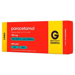 Paracetamol 750mg Cimed 20 Comprimidos