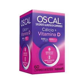 Suplemento Alimentar Os-Cal D Cálcio 500mg + Vitamina D 1.000UI 60 Comprimidos Revestidos