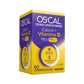 Suplemento Alimentar Os-Cal D Cálcio 500mg + Vitamina D 400UI 60 Comprimidos Revestidos