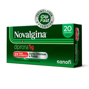Analgésico e Antitérmico Novalgina 1g 20 Comprimidos