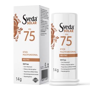 Protetor Solar Facial Sveda Stick Multifuncional FPS75 Neutro 14g