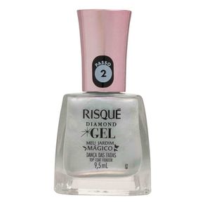 Esmalte Top Coat Fixador Jardim Mágico Risqué Diamond Gel Dança das Fadas 9,5ml