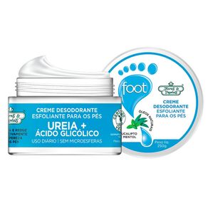 Creme Desodorante Esfoliante para os Pés Flores & Vegetais Eucalipto e Mentol 250g