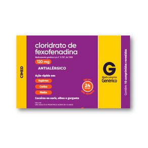 Cloridrato de Fexofenadina 120mg Cimed 10 Comprimidos Revestidos