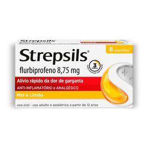 Pastilhas para Garganta Strepsils 8,75mg Sabor Mel e Limão 8 Pastilhas