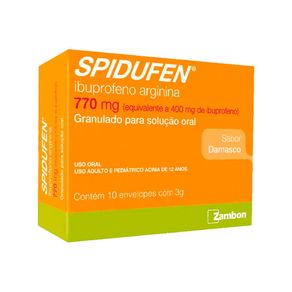 Spidufen 770mg Granulado Para Solução Oral Sabor Damasco 10 Envelopes 3g