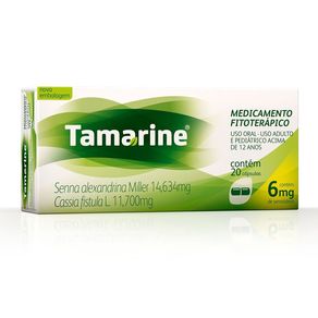 Laxante Fitoterápico Tamarine 6mg 20 Cápsulas