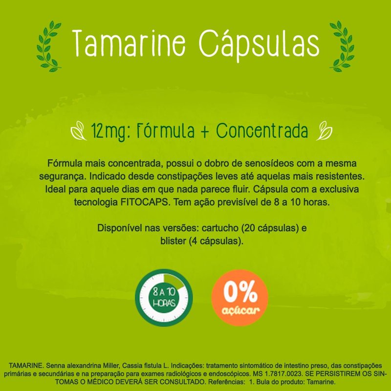 Laxante Fitoterápico Tamarine 12mg 20 Cápsulas — foto 5