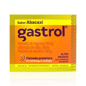 Antiácido Gastrol Pó Efervescente Sabor Abacaxi Sachê 5g