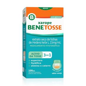 Xarope Benetosse Hedera 15mg/ml Sabor Cereja 100ml + Copo Dosador